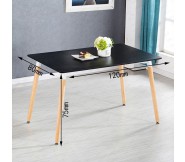 Bàn ăn Eames chữ nhật màu đen 80x1m2 BLM04