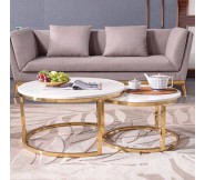 Bàn Sofa mặt đá chân mạ vàng BLM19